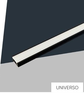 UNIVERSO mennyezetre aluprofil matt fehér fedlappal 2m 17.35x6.9mm fekete