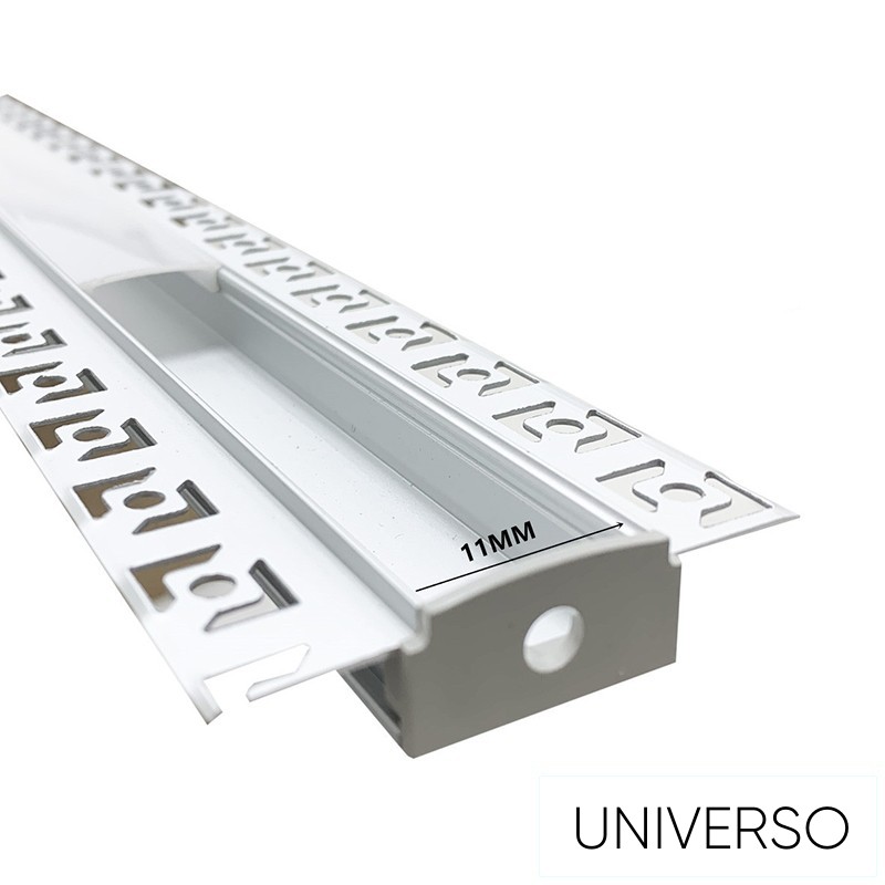 UNIVERSO süllyesztett aluprofil matt fehér fedlappal 2m 11mm