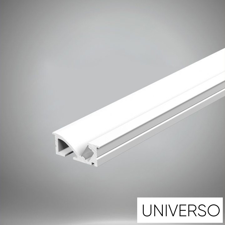 UNIVERSO gipszkartonba süllyeszthető aluprofil matt fehér fedlappal 2m 20.8*8.8mm