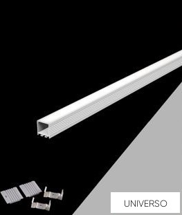 UNIVERSO LED aluprofil matt fehér fedlappal 2m 35x35mm