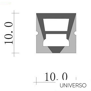 UNIVERSO szilikon profil matt fehér 1m 10*10mm