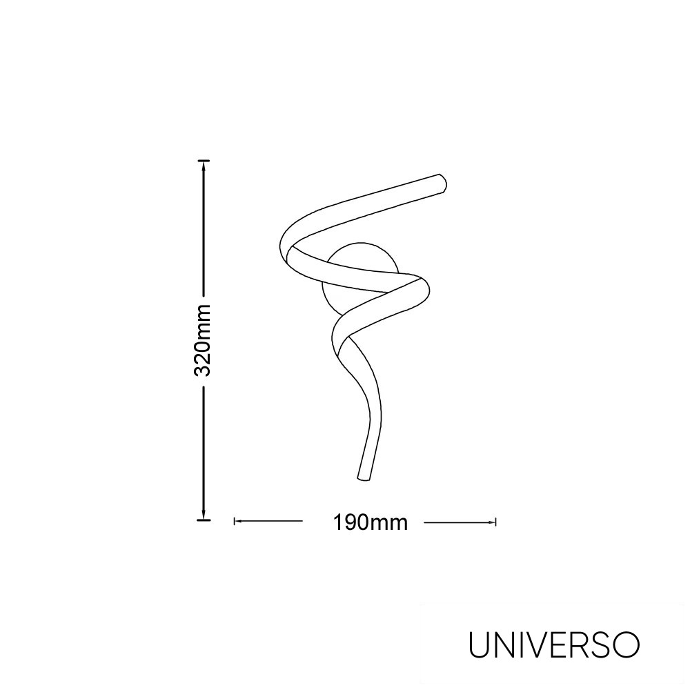 UNIVERSO Fali lámpa 10w 800lm CCT IP20 Fehér 320x190mm