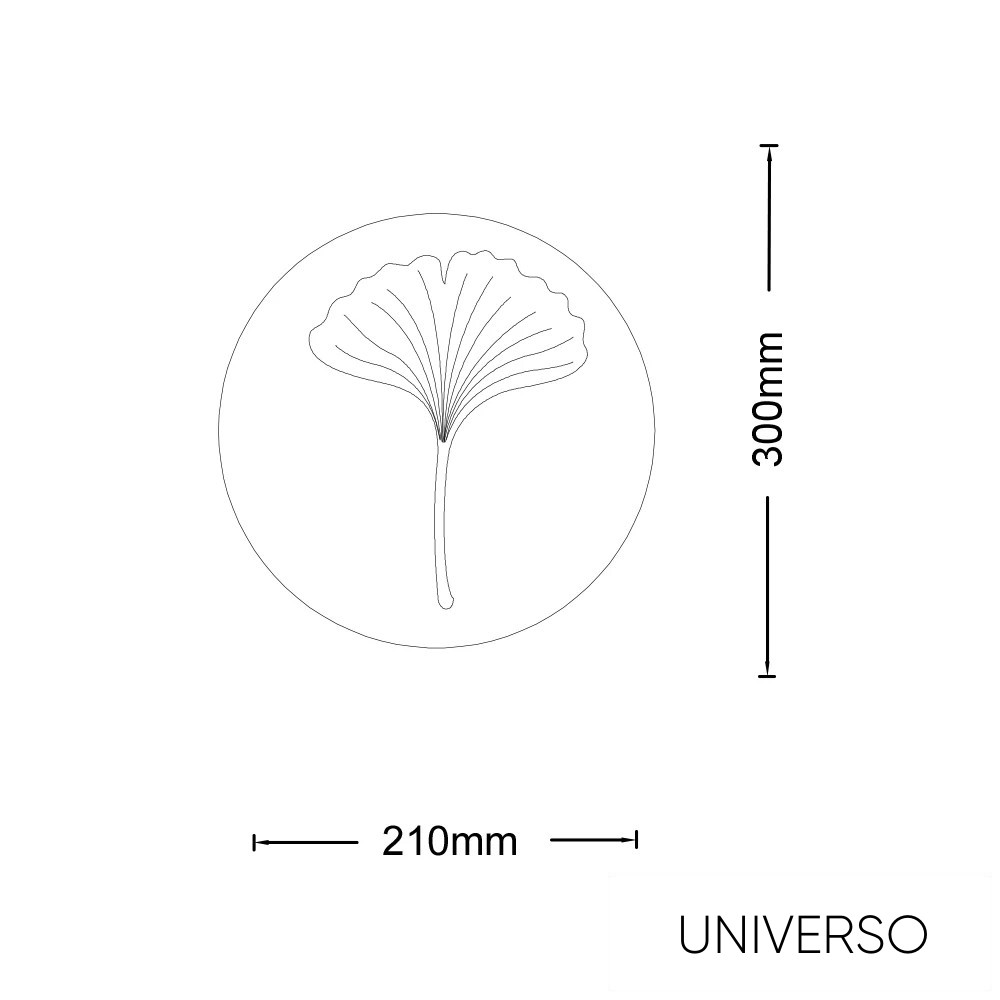 UNIVERSO levélmintás fali lámpa 9w 630lm CCT IP20 ∅220x40mm fehér