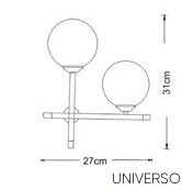 UNIVERSO Fali lámpa 2xG9 Fekete 5 év