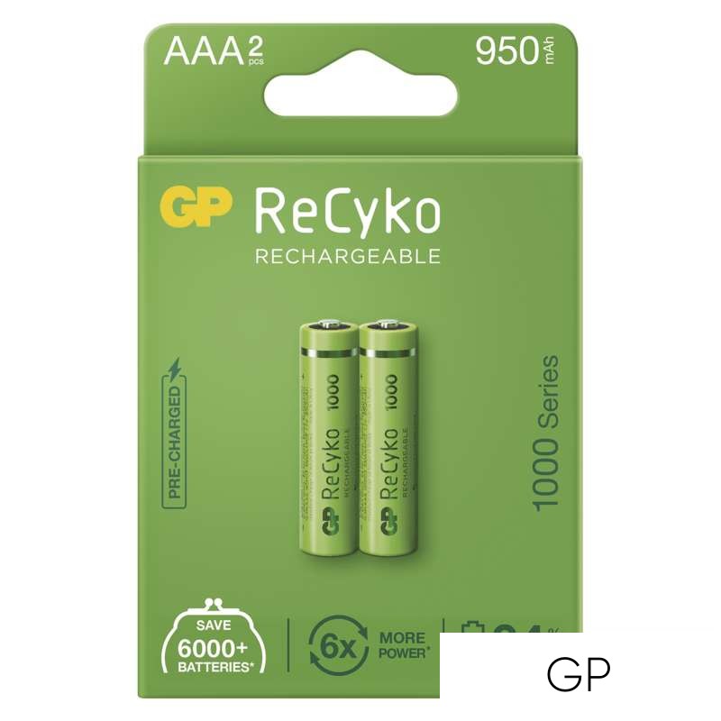 GP ReCyko NiMH akkumulátor HR03 (AAA) 950mAh 2db