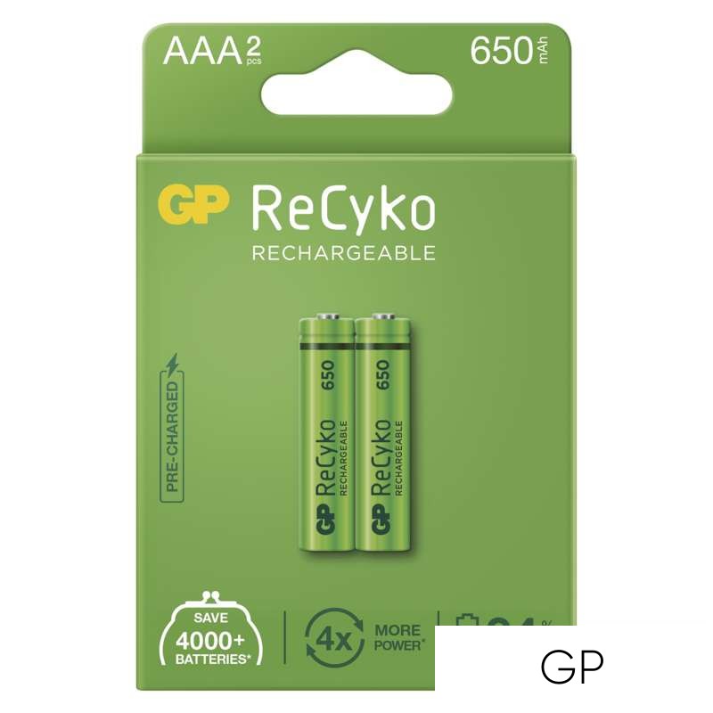 GP ReCyko NiMH akkumulátor HR03 (AAA) 650mAh 2db