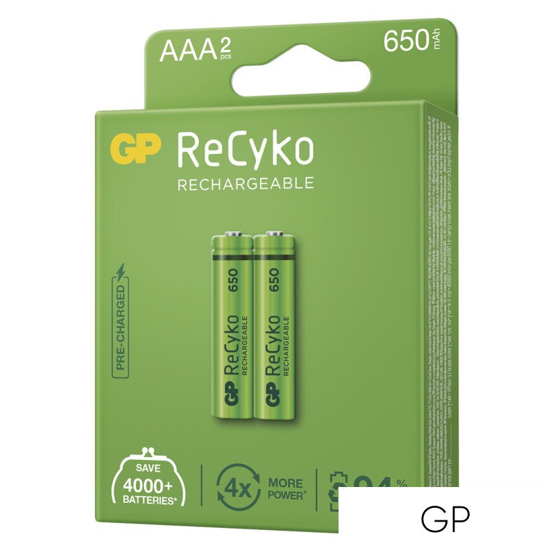 GP ReCyko NiMH akkumulátor HR03 (AAA) 650mAh 2db