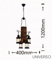 UNIVERSO Csillár 4xE27 IP20 D400x1200mm fekete