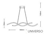 UNIVERSO Függeszték 38w 2240lm CCT.kap IP20 1060x150mm Króm