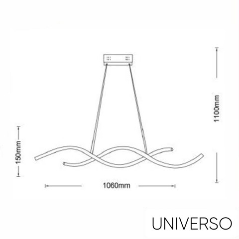 UNIVERSO Függeszték 38w 2240lm 4000k IP20 1060x150mm fehér