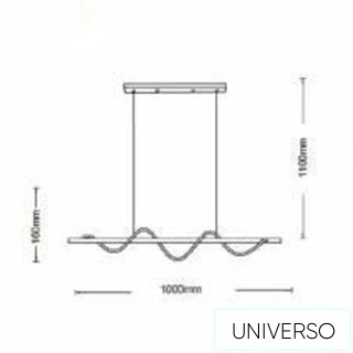 UNIVERSO Függeszték 36w 2280lm 6500k IP20 fehér 1000x1100mm