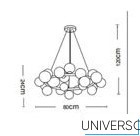 UNIVERSO Függeszték 25xG9 max.10w D800x240x1200mm IP20 Óarany