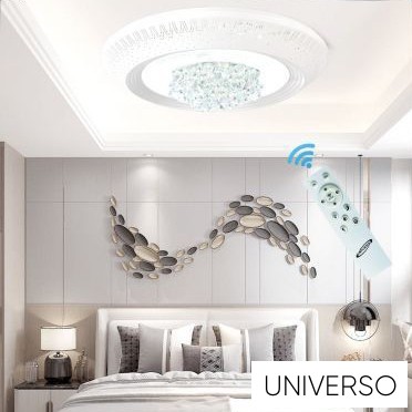 UNIVERSO Kristály üveg mennyezeti lámpa 34/68w 2720/5440lm CCT IP22 ∅510mm fehér