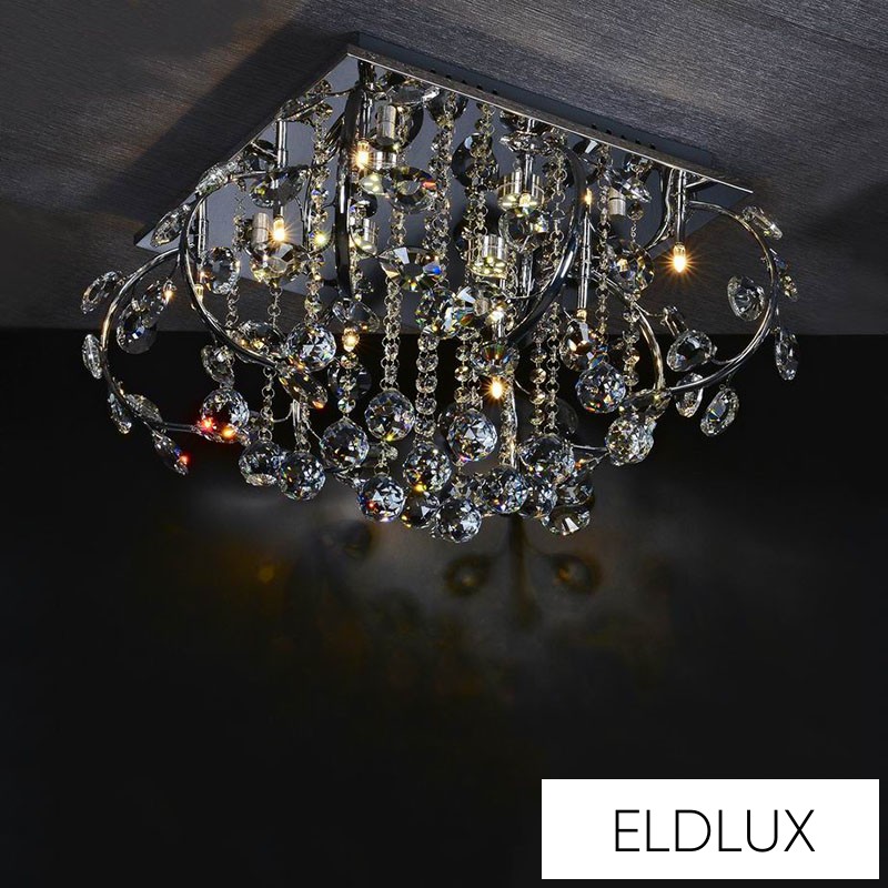 Kristály Üveg Mennyezeti Lámpa Króm LED 8×5W 4000k IP20 500x500x300mm