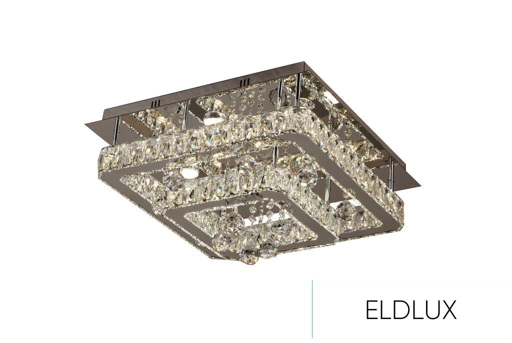 Kristály üveg mennyezeti lámpa 54w 4320lm CCT.T IP20 500x500x275mm Króm