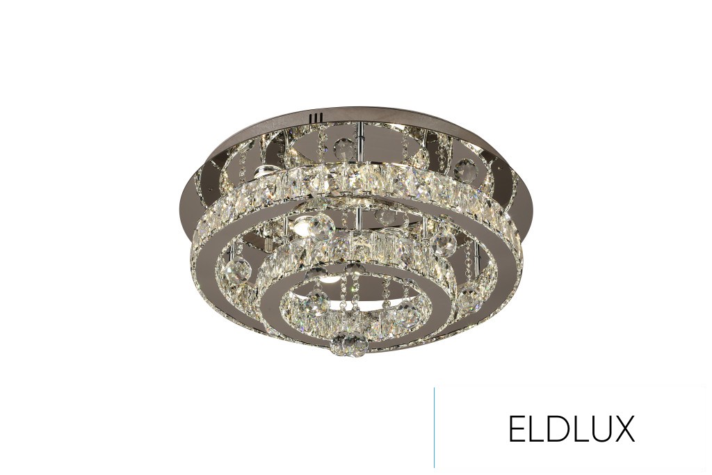 Kristály üveg mennyezeti lámpa 52w 4160lm CCT.T IP20 D550x275mm Króm