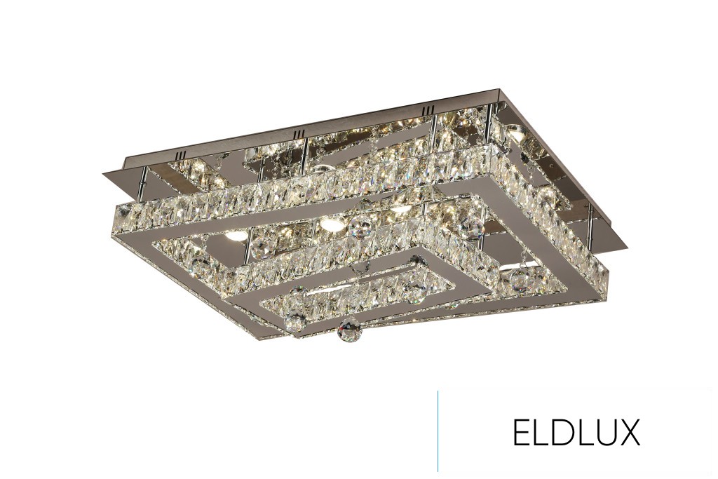 Kristály üveg mennyezeti lámpa 64w 5120lm CCT.T IP20 750x500x275mm Króm