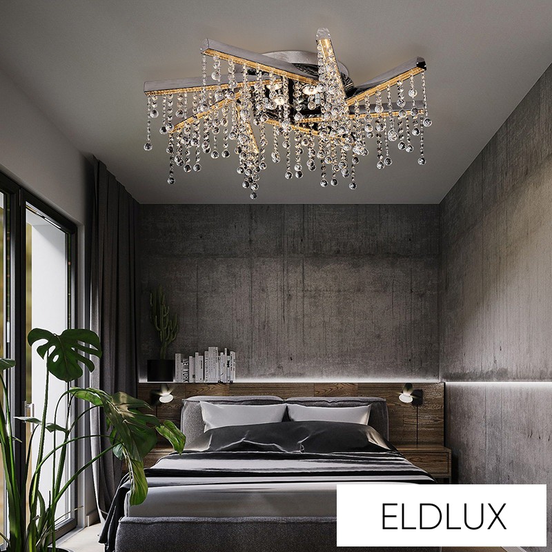 GLOSSY kristályüveg mennyezeti lámpa króm 49W 4000K