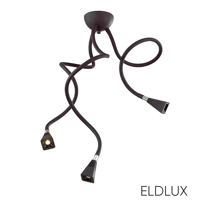 FLEXI mennyezeti lámpa 3×3W WW fekete