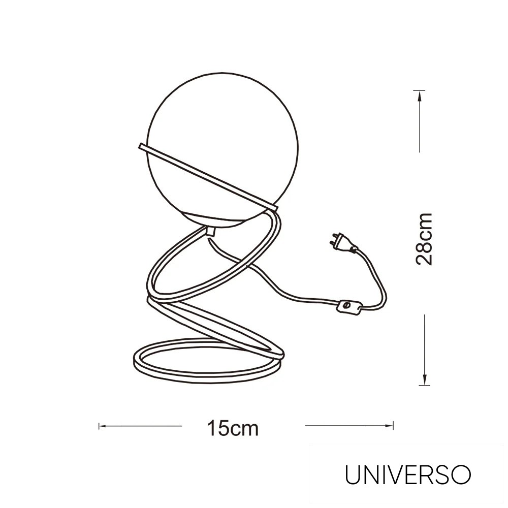 UNIVERSO Asztali lámpa 1xG9 max.10w D150x280mm IP20