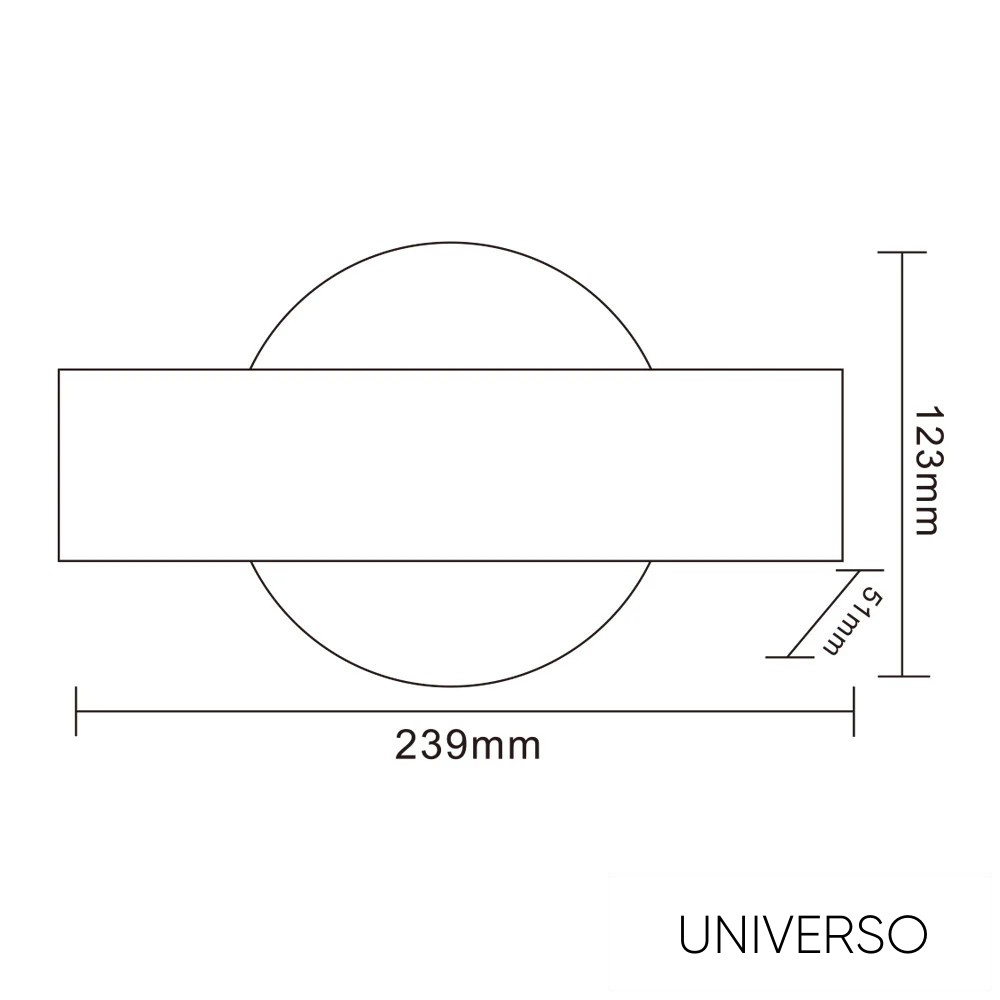UNIVERSO Fali lámpa LED 8w 600lm CCT.kap IP20 239x123x51mm fekete
