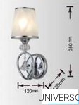 UNIVERSO Fali lámpa 1-karos 1xE27 Max.60W D120x350mm IP20 Króm