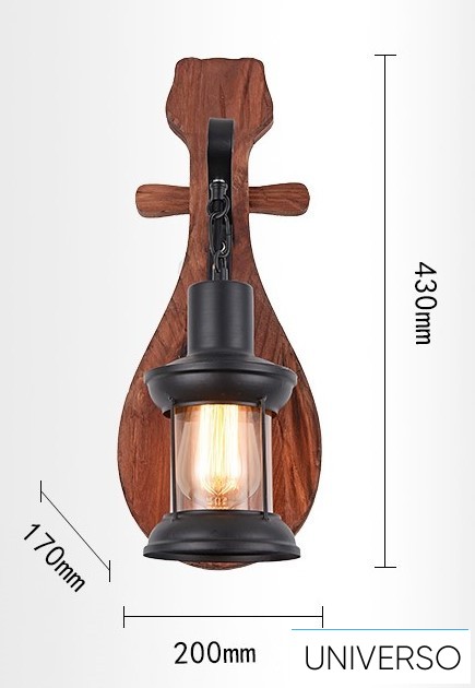 UNIVERSO Fali lámpa 1xE27 IP20 200x170x430mm fekete