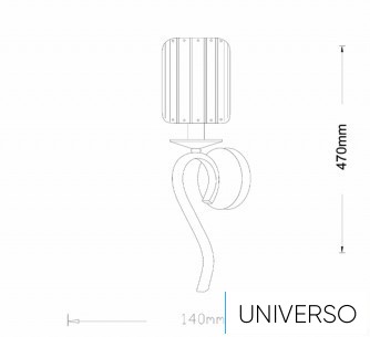 UNIVERSO Fali lámpa 1 karos 1xE14 IP20 fekete