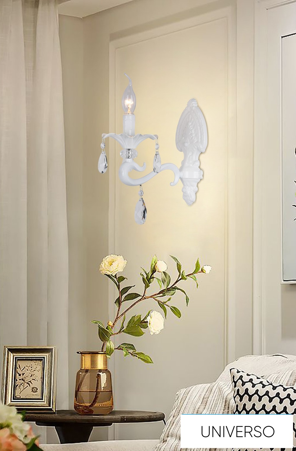 UNIVERSO Fali lámpa 1 karos 1xE14 Max.40W D28x31cm fehér