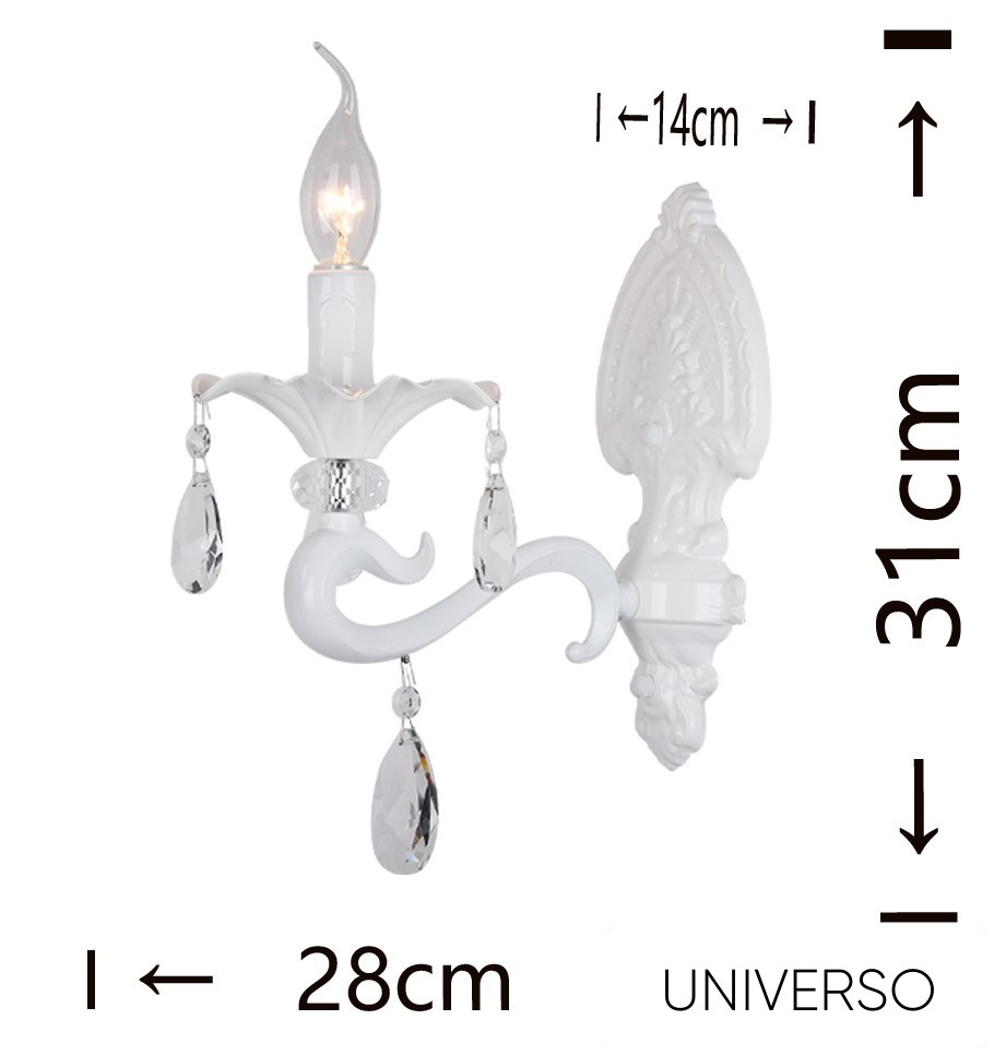 UNIVERSO Fali lámpa 1 karos 1xE14 Max.40W D28x31cm fehér