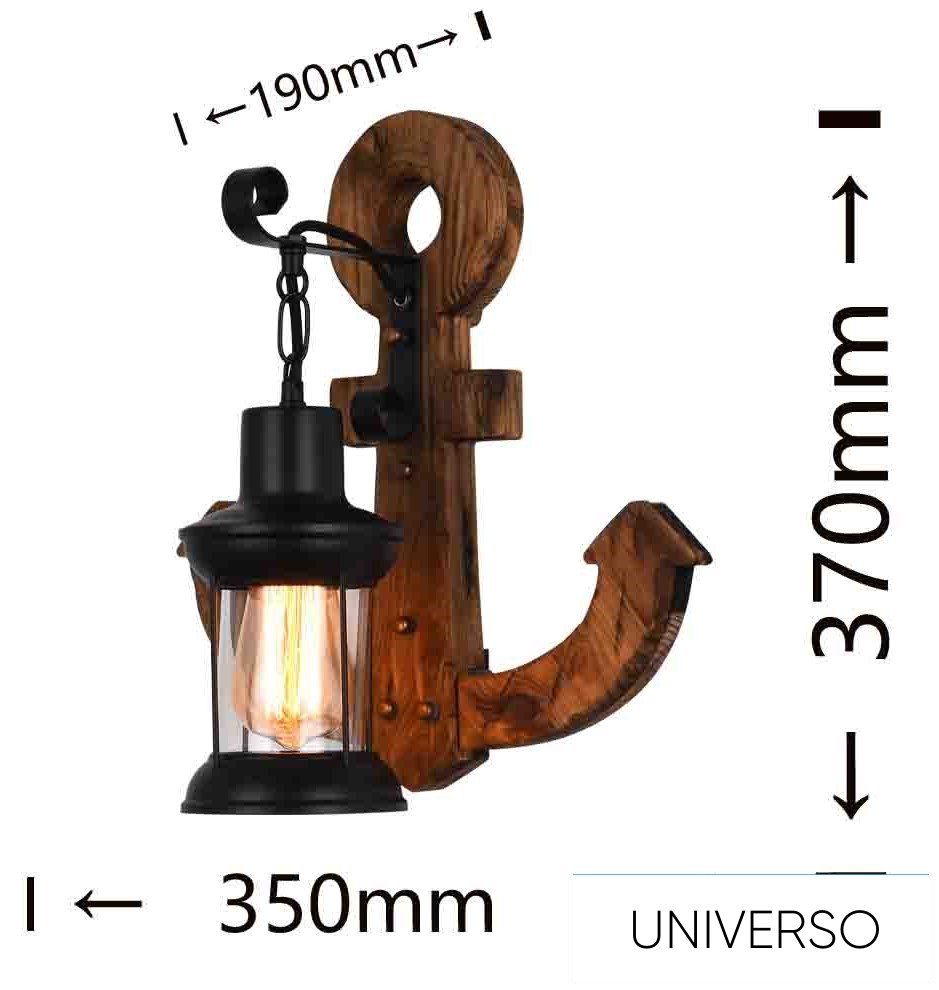 UNIVERSO Fali lámpa 1xE27 IP20 350x190x370mm fekete