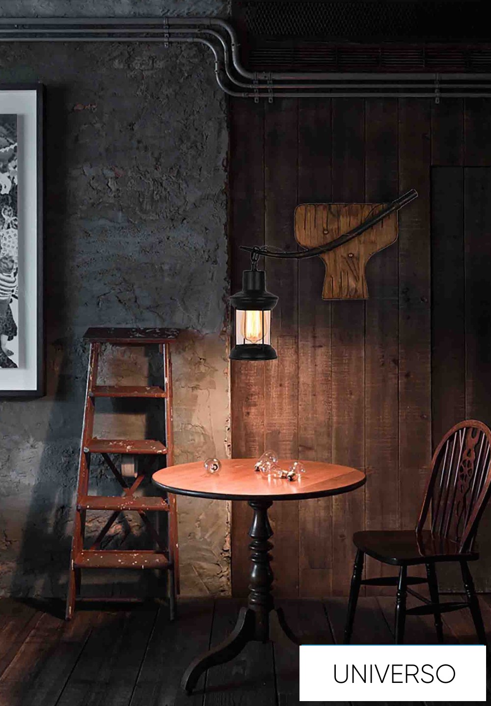 UNIVERSO Fali lámpa 1xE27 IP20 430x140x420mm fekete