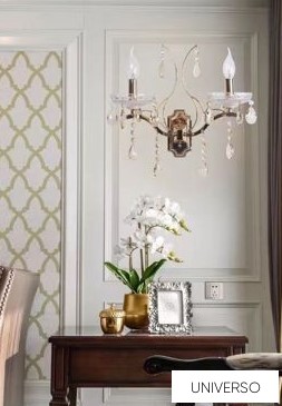 UNIVERSO Fali lámpa 2-karos 2xE14 Max.40W D230x410mm IP20 Arany