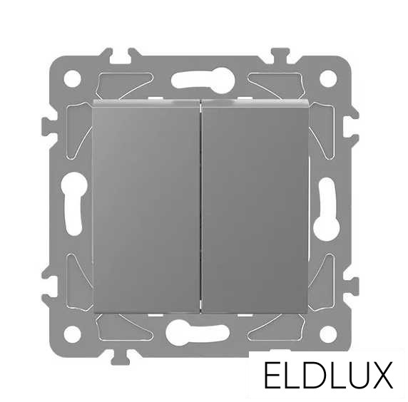 ELDGROUND Kettős váltókapcsoló (106+6) Ezüst