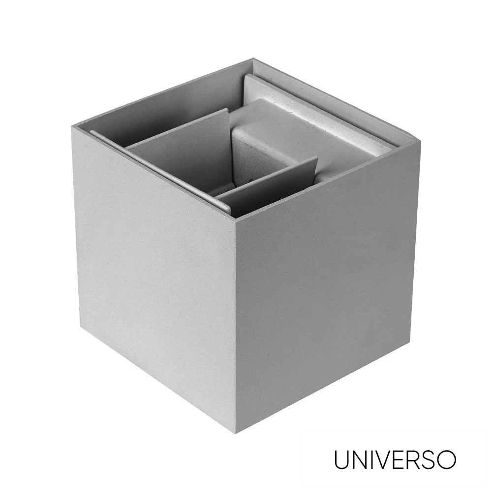 UNIVERSO fali lámpa LED 12w 1000lm 6500k IP55 100×100×100mm szürke