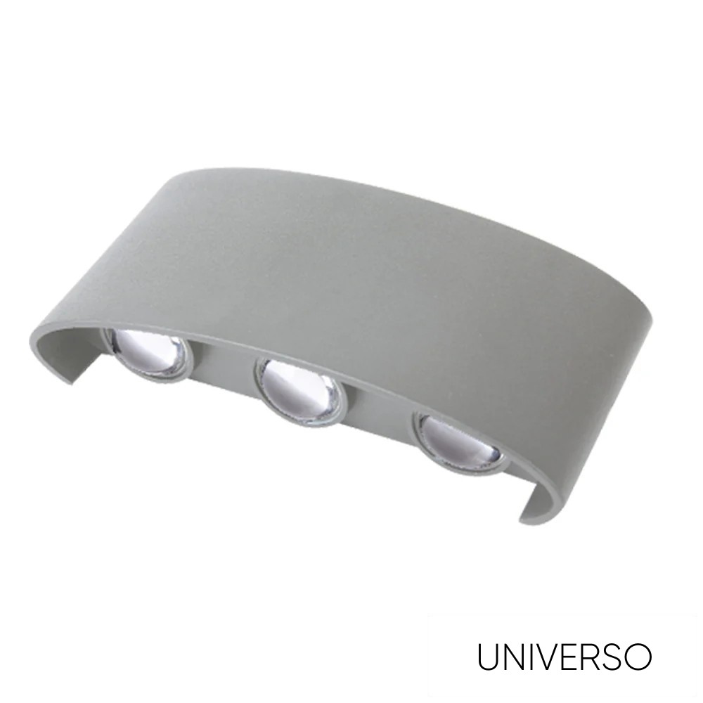 UNIVERSO fali lámpa LED 6*3w 1650lm 3000k IP65 175×90×40mm szürke