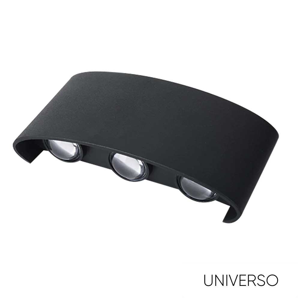UNIVERSO fali lámpa LED 6*3w 1650lm 3000k IP65 175×90×40mm fekete