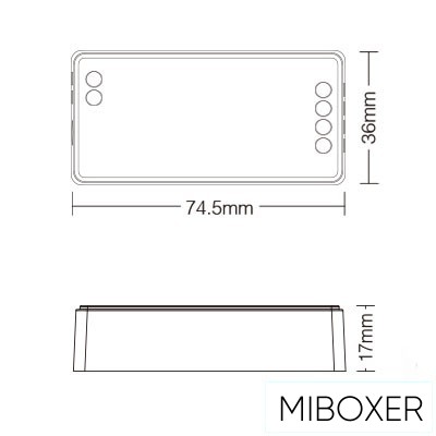 MIBOXER RF 2.4G CCT LED Szalaghoz Vezérlő DC:12-24V Max:12A
