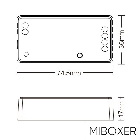 MIBOXER 2in1 RF 2.4G SIMA/CCT LED Szalaghoz Vezérlő DC:12-24V Max:12A