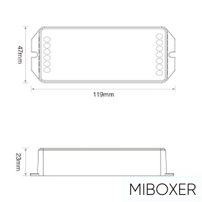 MIBOXER RF 2.4G RGB LED Szalaghoz Vezérlő DC:12-36V Max:20A 10A/CH