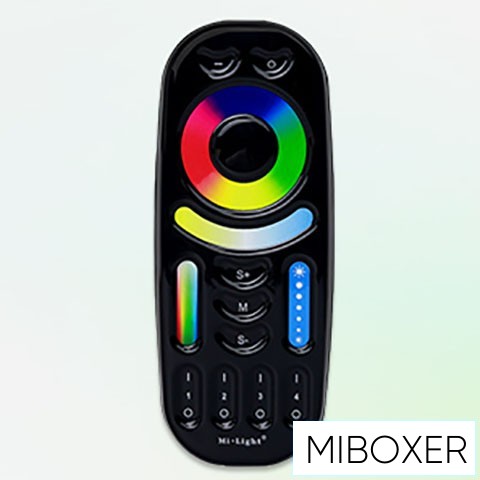 MIBOXER RF 2.4G RGB+CCT LED Szalaghoz távirányító 4 Zónás fekete