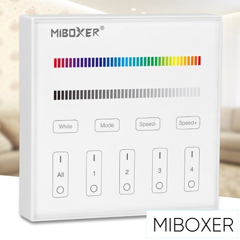 MIBOXER RF 2.4G RGBW LED Szalaghoz Fali Távirányító 4 Zónás fehér