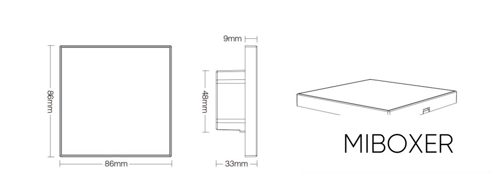 MIBOXER RF 2.4G RGBW LED Szalaghoz Fali Távirányító 4 Zónás AC:230v