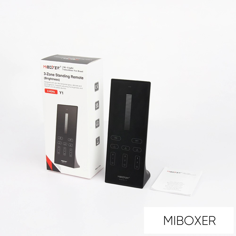 MIBOXER RF 2.4G Sima LED szalaghoz dimmelhető álló  távirányító 3  zónás fekete