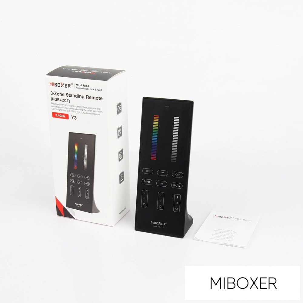 MIBOXER RF 2.4G RGB+CCT LED szalaghoz álló  távirányító 3  zónás fekete