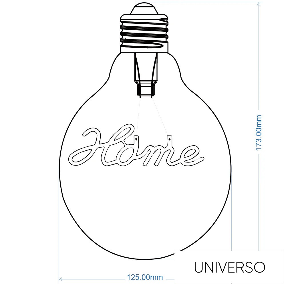 UNIVERSO Filamentes design LED izzó - Home G125 4w 320lm 2500k D125x175mm