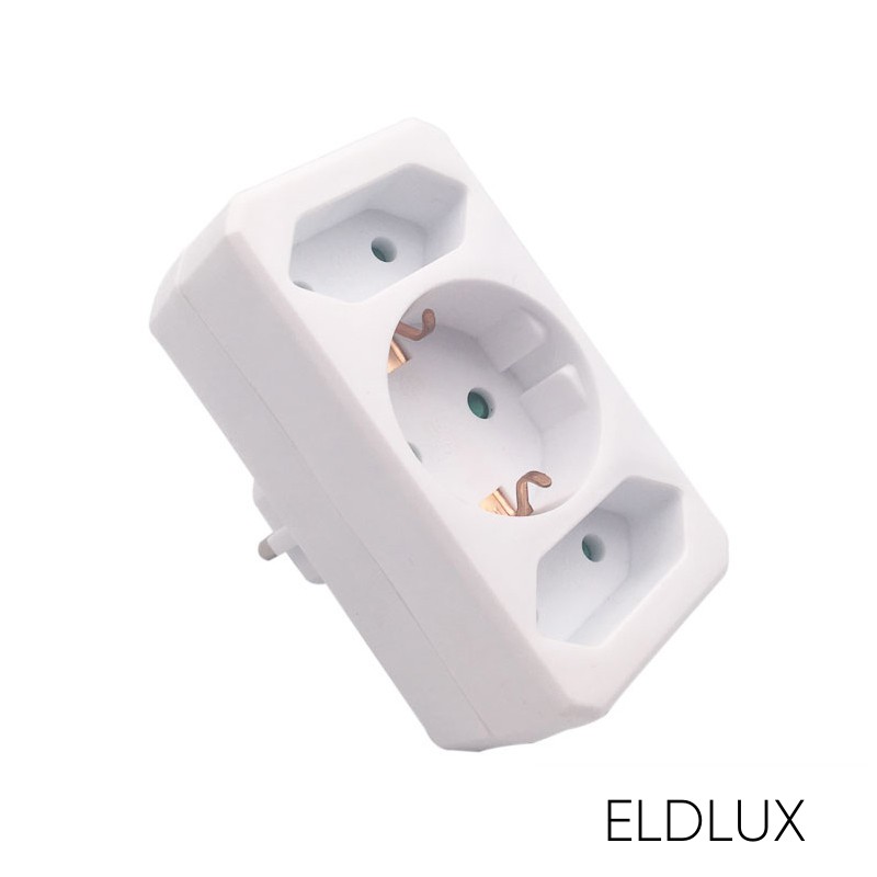 Elosztó 1x type F + 2x type C IP20