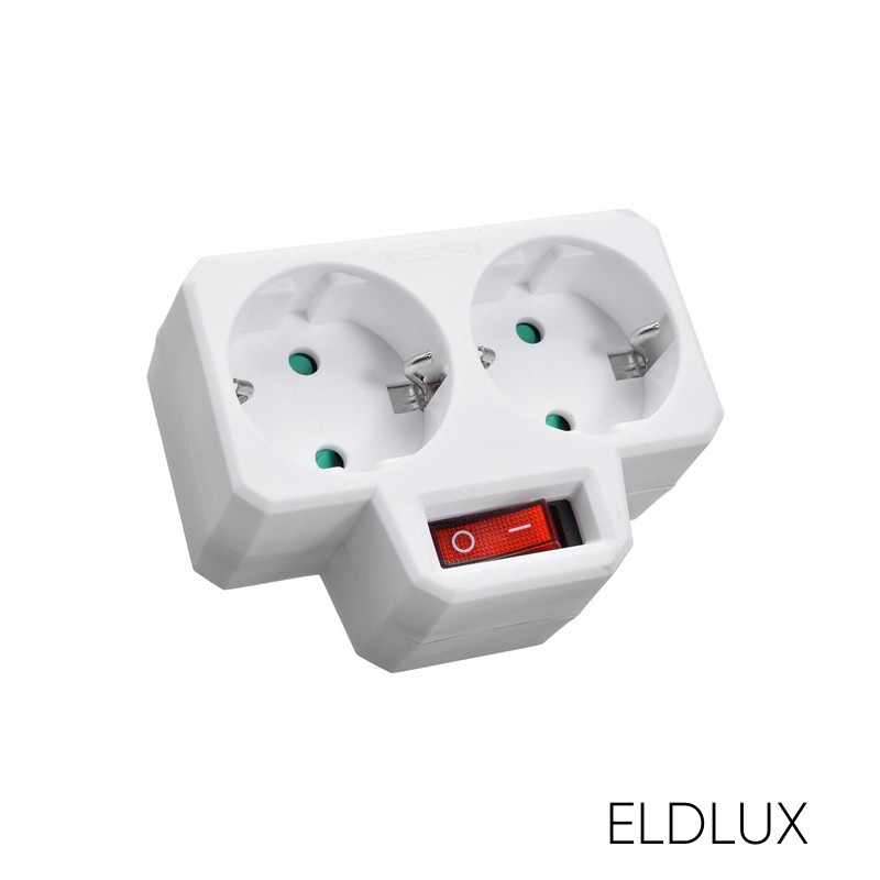 Elosztó 2x type F kapcsolóval IP20