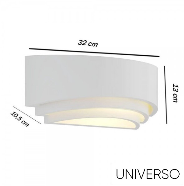 UNIVERSO Gipsz fali lámpa 1xR7S 320x130x105mm IP20 fehér 