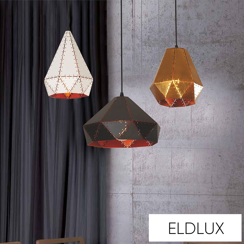 DIAMOND függeszték E27 fehér/arany